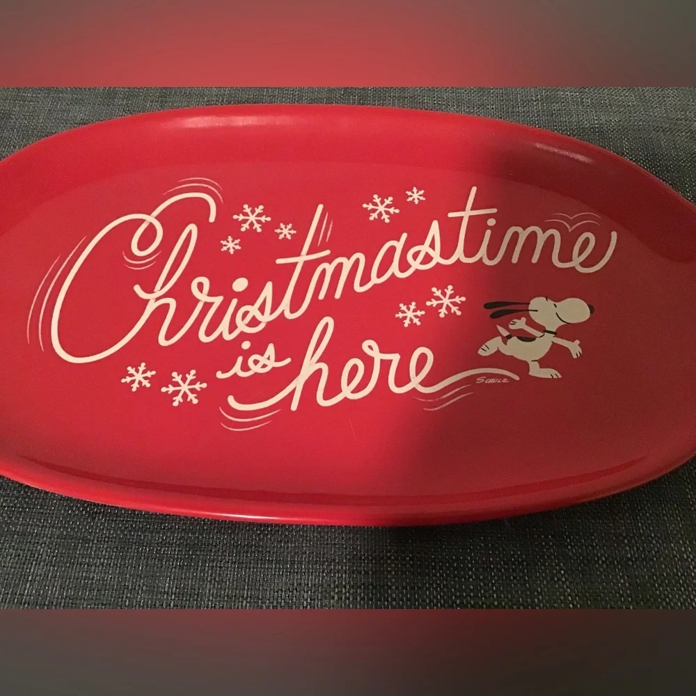Hallmark “Snoopy” Peanuts Christmastime Is Here Serving Platter - NEW